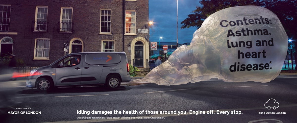 Engine off every stop campaign. 2. Idling damages the health of those around you. Engine off. Every stop.